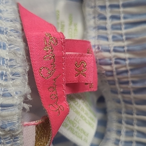 Lilly Pulitzer 5" Katia Embroidered Short In Blue Peri Swizzle Stripe Size XS - Picture 8 of 8